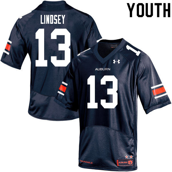 Auburn Tigers Youth Trey Lindsey #13 Navy Under Armour Stitched College 2020 NCAA Authentic Football Jersey IQV8074JP